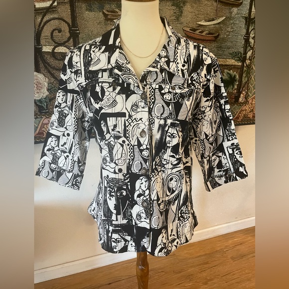 Vintage Picasso Cubism Abstract Art Jacket Size XL - Picture 4 of 13